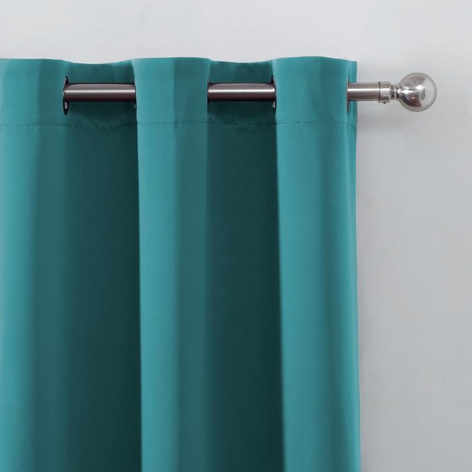 LEMOMO Blackout Curtains 52 x 90 Inch Long Sea Teal Curtains Set of 2 Panels Room Darkening Curtains for Bedroom and Living Room