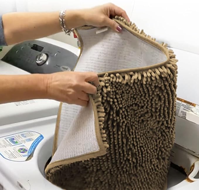 Muddy Mat® | Super Absorbent Door Mat Indoor, Microfiber Quick Dry Chenille Entryway Rug, Non-Slip Front Door Mat, Indoor Mats for Entryway, Machine Washable Pet Rug, Beige 36"x60"