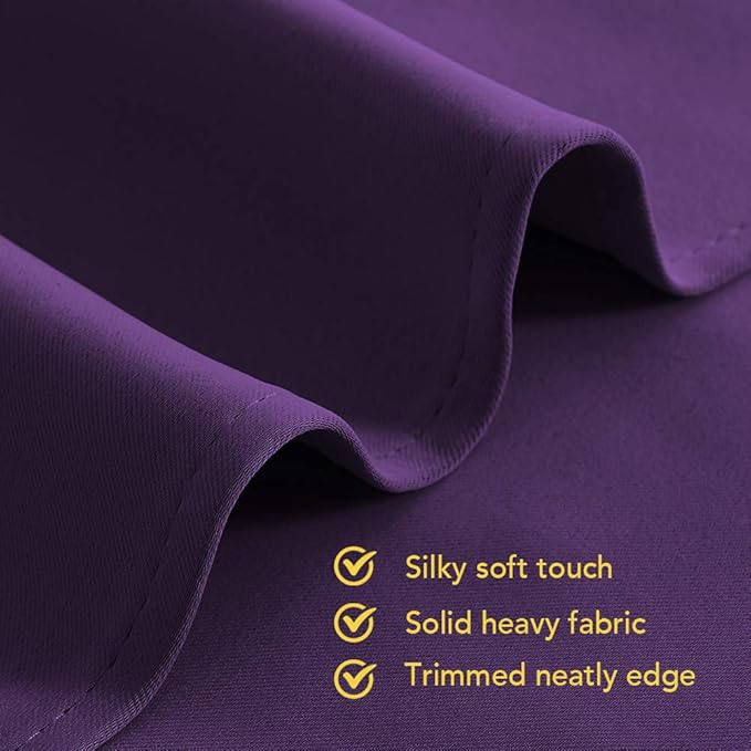 NICETOWN Blackout Window Curtains 60 inch Length 2 Panels, 34 x 60 Inch, Royal Purple, Grommet Top Room Darkening Thermal Insulated Solid Vertical Drapes for Bedroom/Kid Room