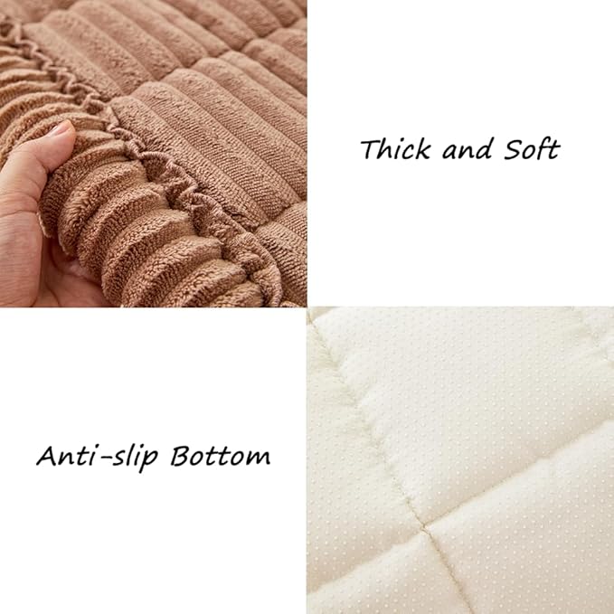 Couch Cover for Dogs Washable, Fuzzy Pet Couch Covers for 3 Cushion Sofa Pet Friendly, Non Slip Sofa Cover (Dark Brown, 35" x 82.7"/90 x 210cm)