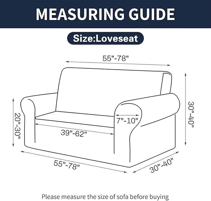 Cupuamon 2026 New Stretch Loveseat Sofa Slipcovers Couch Cover for 2 Cushion Furniture Protector Sofa Covers with Elastic Bottom Jacquard Fabric Small Checks for Pets, Kids - Dark Red