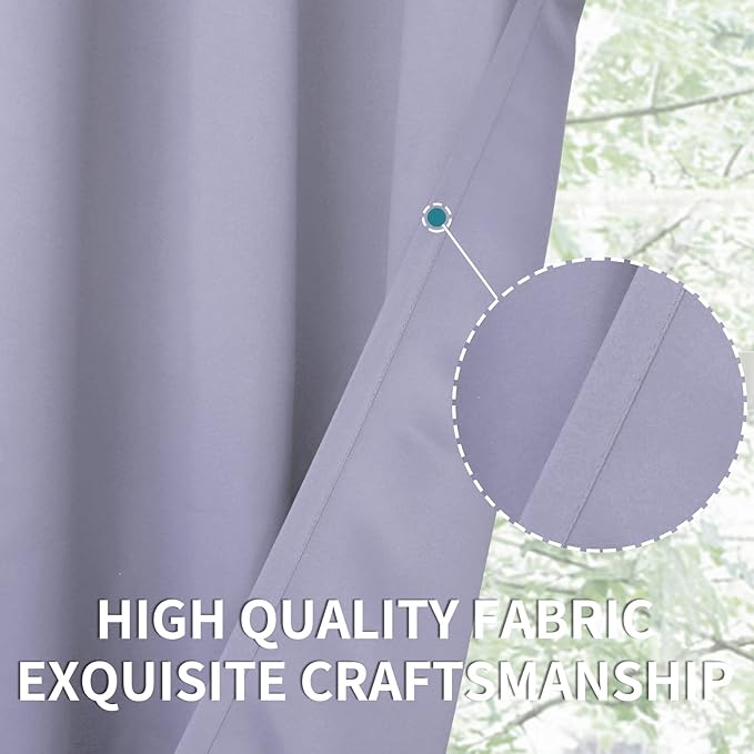 BGment Blackout Curtains - Grommet Thermal Insulated Room Darkening Bedroom and Living Room Curtains, Set of 2 Panels (70 x 63 Inch, Lavander)