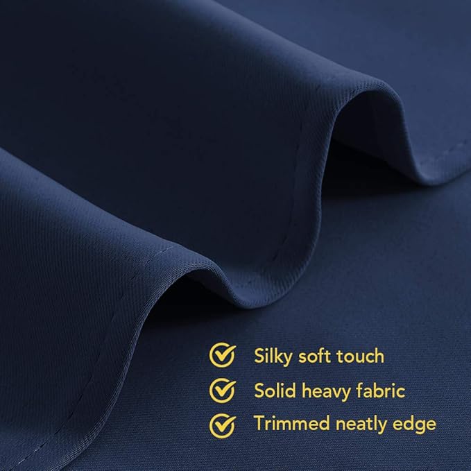 NICETOWN Navy Blackout Curtains & Drapes, 1 Pair, W34 x L60, Window Treatment Energy Saving Thermal Insulated Room Darkening Solid Grommet Panels for Living Room
