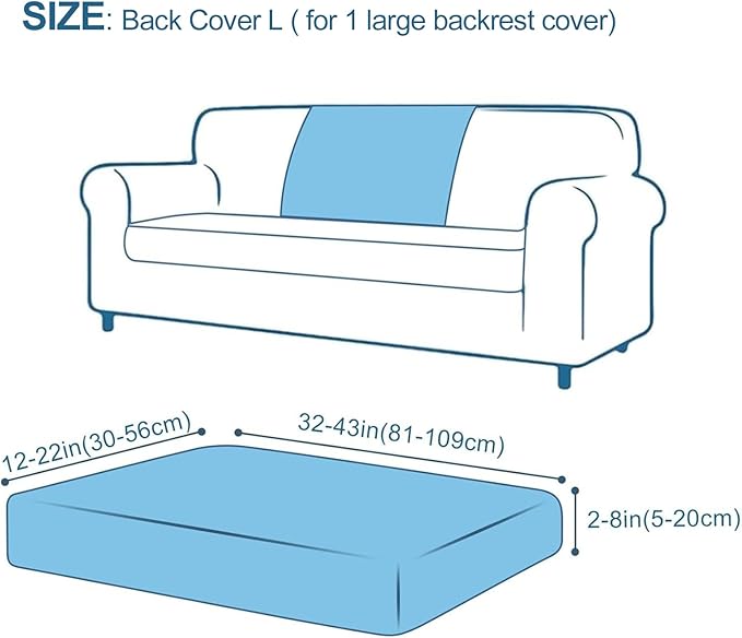 Smiry Printed Couch Cushion Covers, Stretch Soft Couch Covers for Sofa, Washable Non-Slip Sofa Slipcover Furniture Protector for Indoor and Outdoor (Backrest L, Light Green)