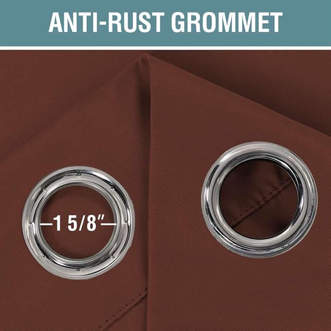 H.VERSAILTEX Blackout Curtain for Living Room Thermal Insulated Window Treatment Curtain Extra Long 96 inch Length Energy Saving Solid Grommet Top Blackout Drape, One Panel, Rust, 52" W x 96" L