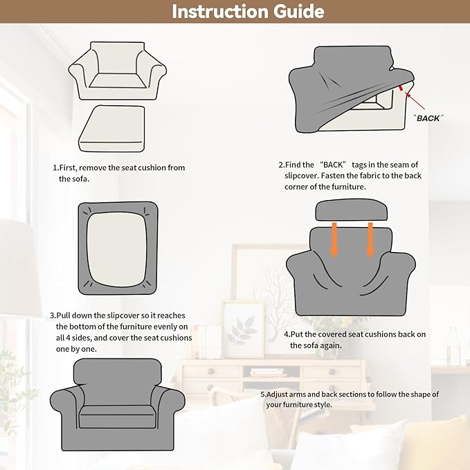 WEERRW Velvet Stretch Chair Sofa Slipcover - 2 Pieces Luxury Soft Velvet Plush Couch Cover Furniture Protector with Elastic Bottom for Pets, Machine Washable, Light Brown, Small