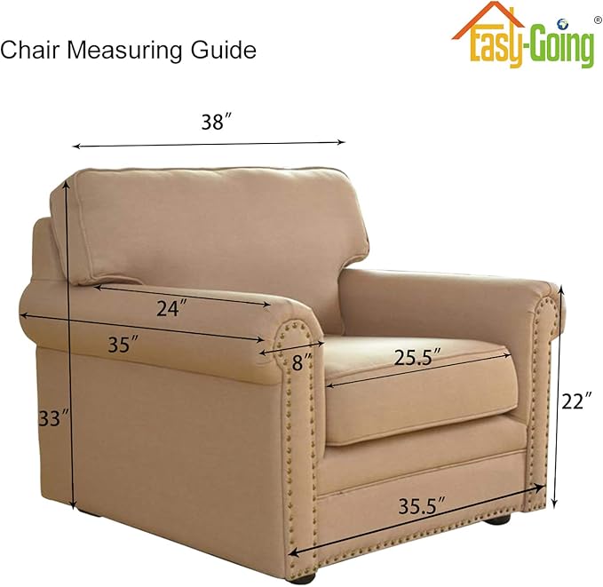 Easy-Going Stretch Chair Sofa Slipcover 1-Piece Couch Sofa Cover Furniture Protector Soft with Elastic Bottom for Kids, Pet. Spandex Jacquard Fabric Small Checks (Chair, ASH Rose)