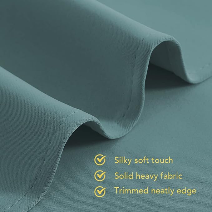 NICETOWN Modern Blackout Curtains Noise Reducing, Greyish Blue, 2 Panels, W34 x L60 -Inch, Thermal Insulated and Privacy Room Darkening Drape Panels for Boy's Guest Room Door Small Short Window