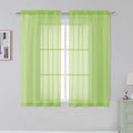 Simplebrand Lime Sheer Curtains 72 Inches Long 2 Panels for Living Room, Rod Pockets Airy Window Treatments Voile Sheer Black Curtains Panels Lightweight for Front Back Patio Glass Door, 42" Width