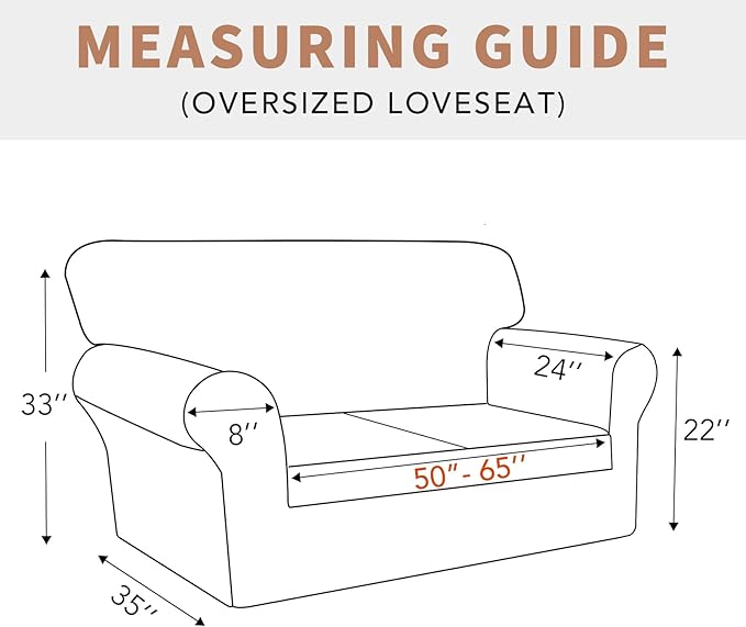 Easy-Going 100% Waterproof Oversized Loveseat Couch Cover, Dual Waterproof Sofa Cover, Stretch Jacquard Sofa Slipcover, Leakproof Furniture Protector for Kids, Pets, Dog and Cat, Camel