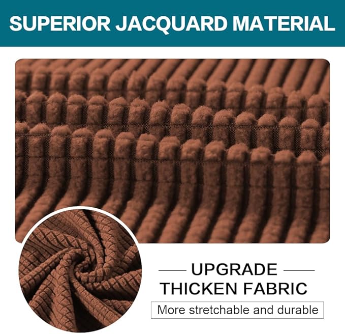 Turquoize 3 Piece Sofa Covers for 2 Cushion Couch Sofa Slipcover Soft Couch Cover for Dogs-Washable Sofa Furniture Covers with 2 Individual Cushion Covers (2 Cushion Sofa, Caramel)