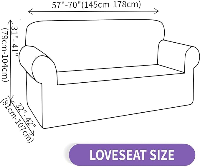 ZNSAYOTX Super Stretch Couch Cover Love Seat Sofa Covers for Living Room Dogs Pet Friendly Furniture Protector Spandex Loveseat Slipcovers with Anti Slip Foam Sticks (White, Loveseat)