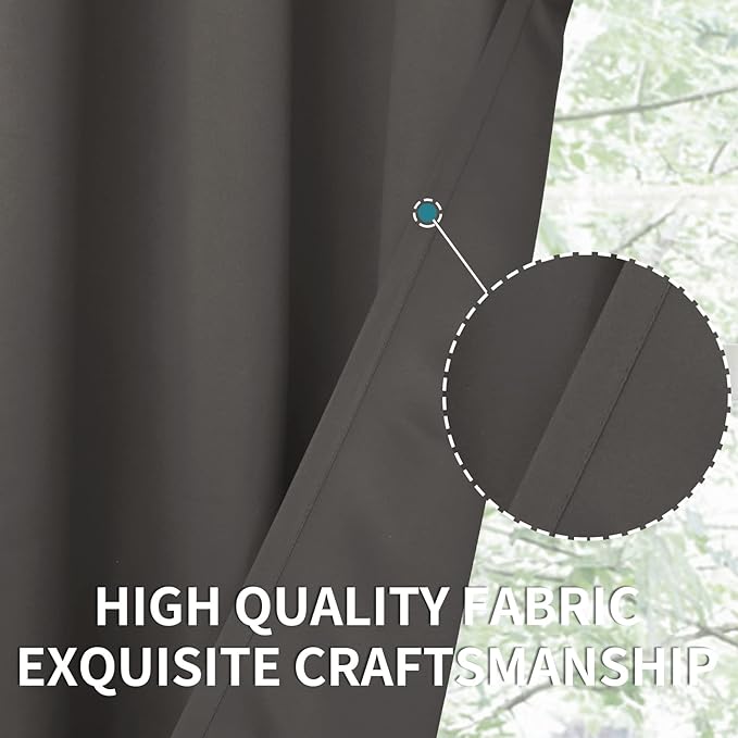 BGment Blackout Curtains for Bedroom - Grommet Thermal Insulated Room Darkening Curtains for Living Room, Set of 2 Panels, Each 55 x 69 Inch, Grey