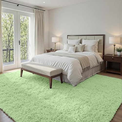 5x7 Area Rugs for Living Room Rug: Soft Fluffy Shag Mint Green Rugs for Bedroom, Non-Slip Large Fuzzy Plush Rug Indoor Floor Carpet for Nursery Kids Boys Girls Room, Dorms, Playroom, Modern Home Decor