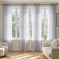 MIULEE Greyish Lilac Sheer Curtains 63 Inches Long, 4 Panels Set, Rod Pocket Light Filtering Window Drapes for Bedroom and Living Room, Elegant Airy Fabric, 54 x 63 Inches