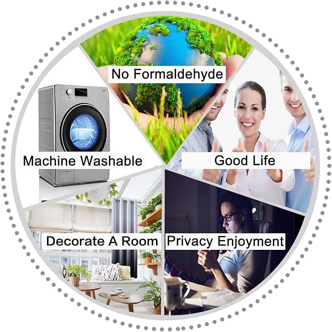 SimpleHome Ombre Room Darkening Curtains for Bedroom, Light Blocking Gradient Grey White to Gray Thermal Insulated Grommet Window Curtains/Drapes for Living Room,2 Panels, 52x96 inches Length