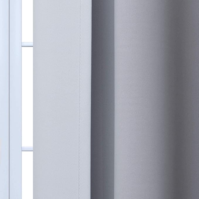 Yakamok Light Blocking Ombre Curtains, Greyish White and Black Gradient Color Curtains, Room Darkening Grommet Window Drapes for Bedroom(Black, 42x63 Inch, 2 Panels)