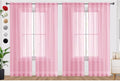 SpaceDresser Sheer Light Pink Curtains 4 Panels Rod Pocket Semi-Sheer Curtain 96 Inches Long Light Filtering Voile Window Drapes for Bedroom Living Room Kitchen, Each 52W x 96L