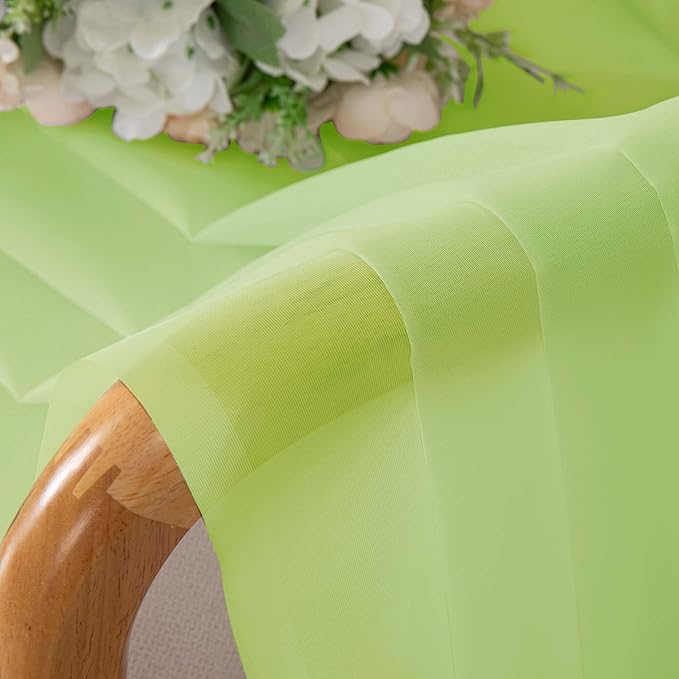 OWENIE Lime Sheer Curtains for Bedroom Living Room 90 Inches Long, Elegant Solid Light Filtering Window Curtain Panles, Modern Rod Pocket Lime Curtain, 2Pcs, Each 42" W x 90" L