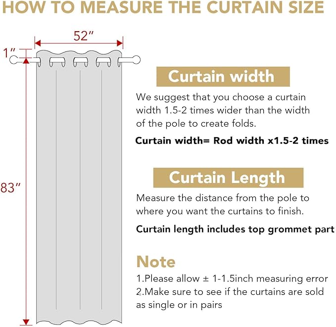 H.VERSAILTEX Living Room Linen Semi Sheer Curtains Nickel Grommet Curtains Privacy Added Energy Saving Light Filtering Window Treatments Draperies for Bedroom, Bright White, 2 Panels, 52 x 84 - Inch