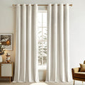 MIULEE Elegant Velvet Curtains Ivory Grommet Curtains Thermal Insulated Soundproof Room Darkening Blackout Curtains/Drapes for Girls & Ladys Living Room/Bedroom Decor 52 x 96 Inch 2 Panels
