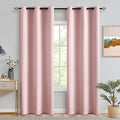 MIULEE 90" Long Room Darkening Curtains Thermal Insulated Drapes Solid Window Treatment Set Grommet Top Light Blocking Blackout Curtain for Living Room/Bedroom 2 Panels Baby Pink