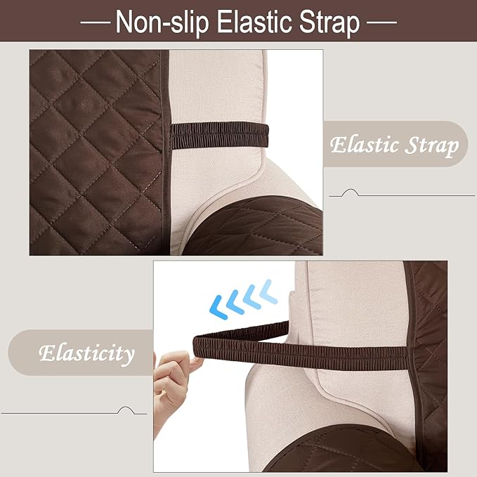 Reversible Loveseat Sofa Covers Couch Cover Furniture Protector(Loveseat,Chocolate/Chocolate)