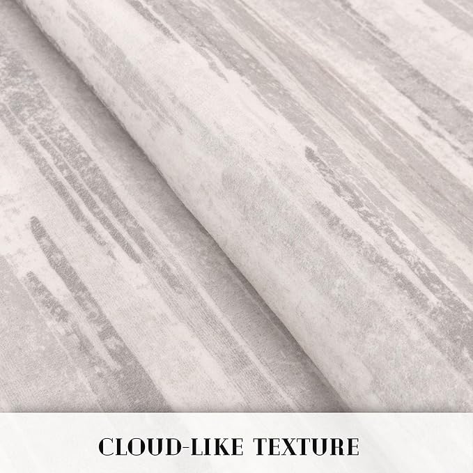 Lansny Modern Abstract Runner Rug 2x5, Neutral Light Beige and Grey Washable Entryway Kitchen Non-Slip Soft Hallway Runner Thin Print Faux Wool Carpet for Bedroom Laundry Room Indoor