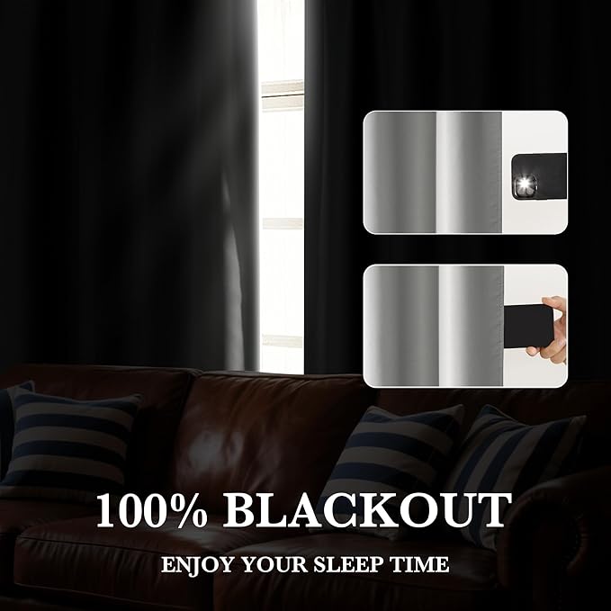 RYB HOME 100% Blackout Basement Curtains 24 inches Long, Heat & UV Blocking Total Room Darkening Noise Reducing Curtains for Bathroom RV Campers, Sliver Grey, 2 Panels Set