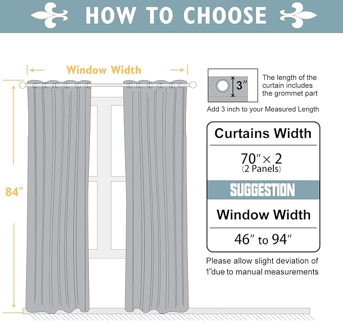 ChrisDowa Blackout Curtains 70 inches Wide for Bedroom - 2 Panels Set Extra Wide Grommet Thermal Insulated Room Darkening Curtains for Living Room (Cappuccino, 70 x 84 Inch)