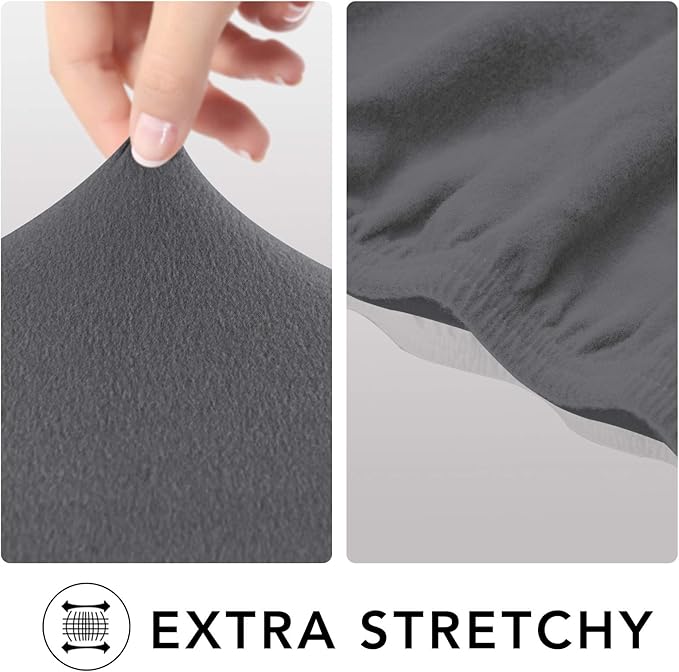 PureFit Super Stretch Sofa Slipcover – Spandex Non Slip Soft Couch Sofa Cover, Washable Furniture Protector with Non Skid Foam and Elastic Bottom for Kids, Pets （Oversized Sofa, Gray ）