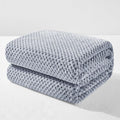 Exclusivo Mezcla Fleece Bed Blanket Queen Size, Super Soft and Warm Blankets for Couch, Sofa and Bed Waffle Textured, Cozy, Fuzzy and Lightweight (Heather Navy Blue, 90x90 Inches)