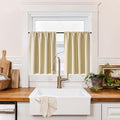 RYB HOME 100% Blackout Basement Curtains 30 inches Long, Heat & UV Blocking Total Room Darkening Noise Reducing Curtains for Bathroom RV Campers, Biscotti Beige, 2 Panels Set