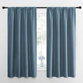 NICETOWN Window Curtains for Bedroom, Smoky Blue, 2 Panels, W42 x L48 -Inch, Home Decoration Thermal Insulated Rod Pocket Blackout Blinds & Drapes for Small Windows