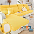 Soothing Home Sofa Covers, Sofa Hero Covers, Wear-Resistant Universal Couch Covers Washable Stretch Sectional Couch Cushion Covers (Yellow,Large Triple Seat Cover)