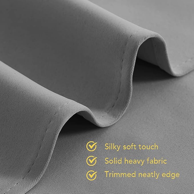 NICETOWN Silver Grey Blackout Curtain Panels for Bedroom, Thermal Insulated Extra Wide Blackout Draperies and Drapes for Basement (2 Panels, W70 x L54-inch)
