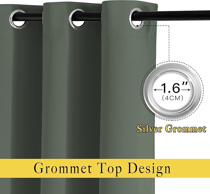 NICETOWN Living Room Window Curtain Drapes Extra Long & Wide - Living Room Panels Grommet Top Window Treatment for Hall & Guest Room (W80 x L108, Dark Mallard, 2 Pieces)