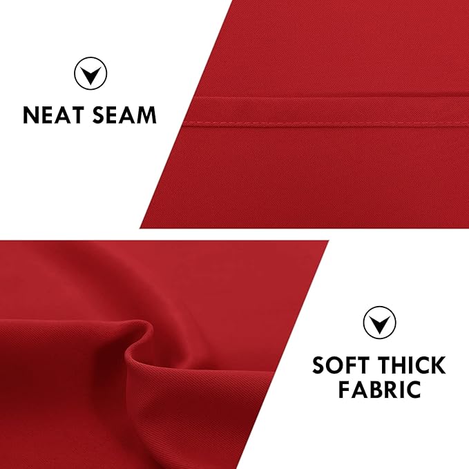DWCN Blackout Curtains – Thermal Insulated, Energy Saving & Noise Reducing Bedroom and Living Room Curtains, Red, W 42x L 63 Inch, Set of 2 Rod Pocket Curtain Panels