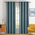 MIULEE Blackout Room Darkening Curtains Thermal Insulated Drapes Solid Window Treatment Set Grommet Top Light Blocking Curtain for Living Room/Bedroom 2 Panels 52 x 84 inch Length Greyish Blue
