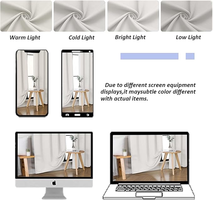 Simplebrand Ava Natural Blackout Curtains for Bedroom 63 Inch Length 2 Panels Set, Solid Thermal Insulated Energy Saving Rod Pocket Window Treatment Curtains Blackout Drapes, W40 x L63 Inch, Natural