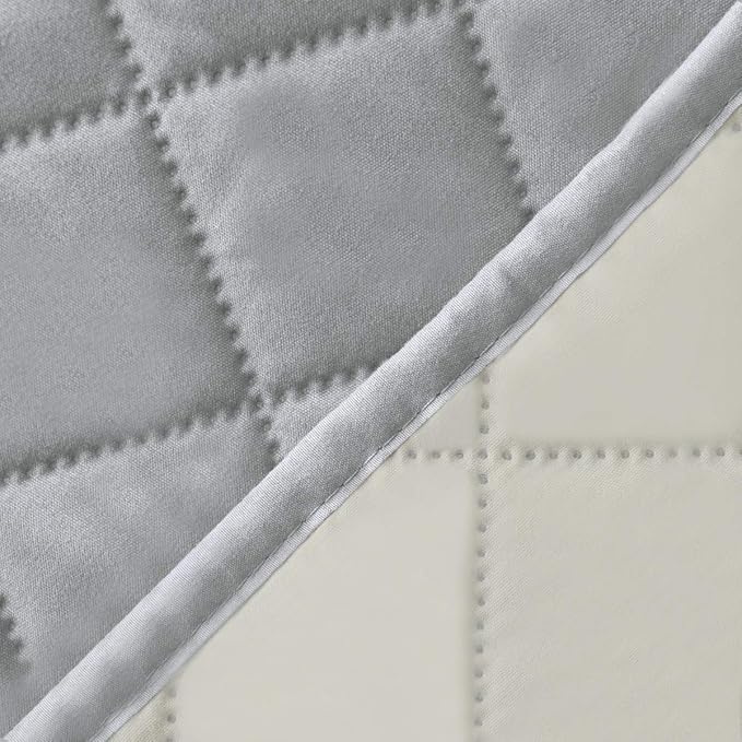Easy-Going Reversible Oversized Couch Cover for 3 Cushion Couch Sofa Cover for Dogs Water Resistant Furniture Protector Cover with Foam Sticks for Pet (Oversized Sofa, Light Gray/Ivory)