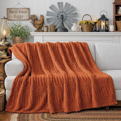 50x70 Inch Rust Throw Blanket - Soft & Fluffy Fleece, Cute & Aesthetic, Perfect for Sofa, Couch, Chair, Bed, Living Room & Bedroom, All-Season Use, Plush & Cozy Decorative Blanket
