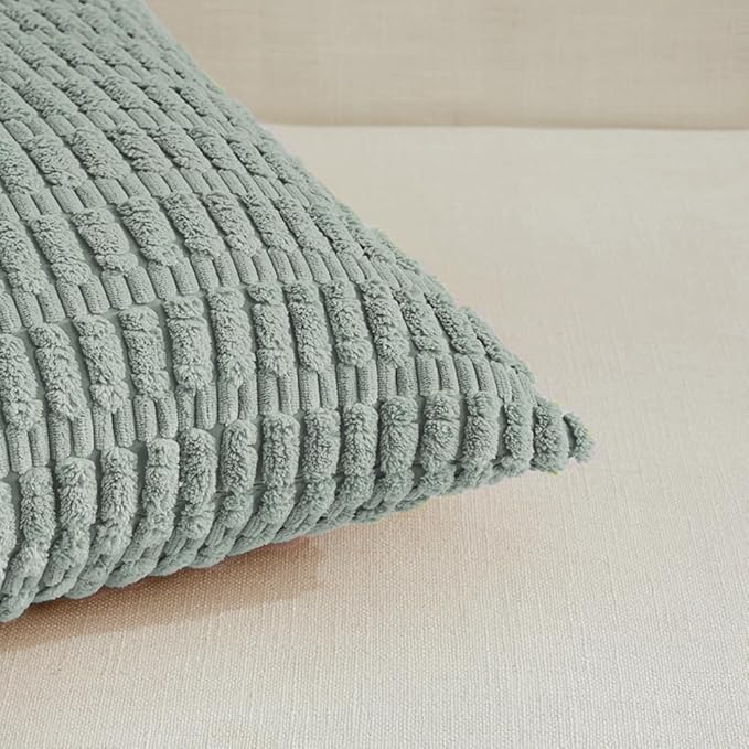 Fancy Homi 4 Packs Decorative Throw Pillow Covers for Living Room Couch Bed, Modern Farmhouse Boho Home Decor, Accent Cushion Case (12 x 24-Inch, Grey Blue)