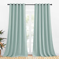 NICETOWN Bedroom Curtains Blackout Drapery Panels, 2 Panels, 70 x 108 inches, Aqua, Three Pass Microfiber Thermal Insulated Solid Ring Top Blackout Window Curtains/Drapes