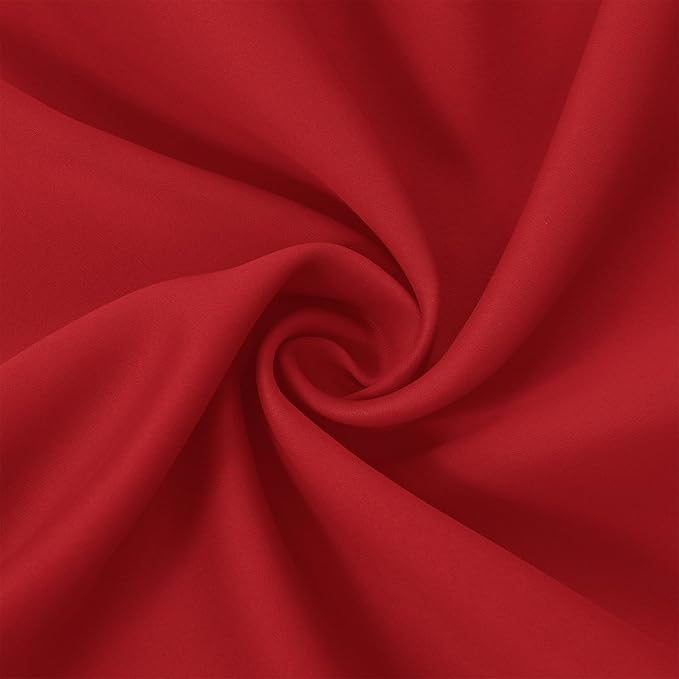 LEMOMO Red Blackout Curtains/52 x 72 Inch/Set of 2 Panels Room Darkening Curtains for Bedroom