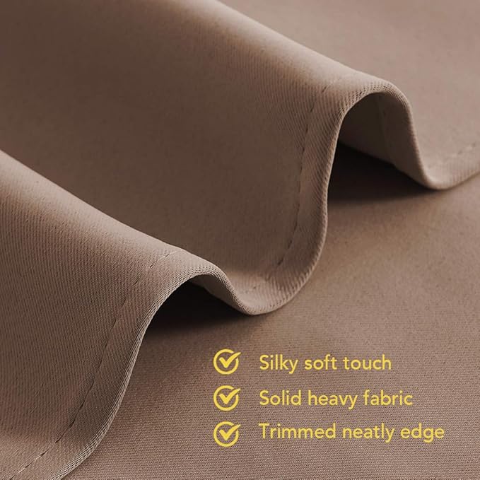 NICETOWN Blackout Window Curtains and Drapes for Kitchen, Set of 2, 42 by 60 Inch, Cappuccino, Window Treatment Thermal Insulated Solid Grommet Blackout Drapery Panels