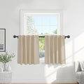 Pony Dance Short Blackout Drapes 36 Inches Long, Blackout Curtains for Kitchen, Room Darkening Drapes for Bathroom, Black Curtains 2 Panels, 34x36 Inch