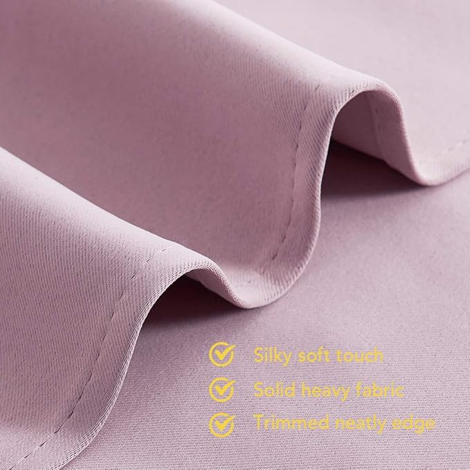 NICETOWN Blackout Curtains & Drapes for Bedroom, Baby Pink, W34 x L48, Set of 2, Triple Weave Grommet Top Thermal Insulated Light Blocking Panels for Bathroom/Living Room