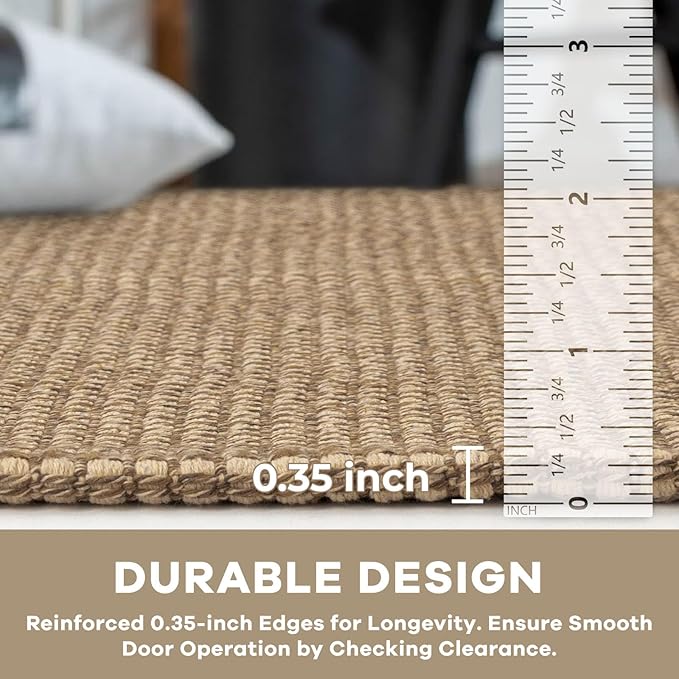 KOZYFLY Washable Area Rug 5x7 ft Rubber Backed Non Slip Rugs for Living Room Braided Cotton Bedroom Rug Woven Office Rugs Indoor Floor Carpets for Dining Bedroom Living Room, Tan/Orange/Brown