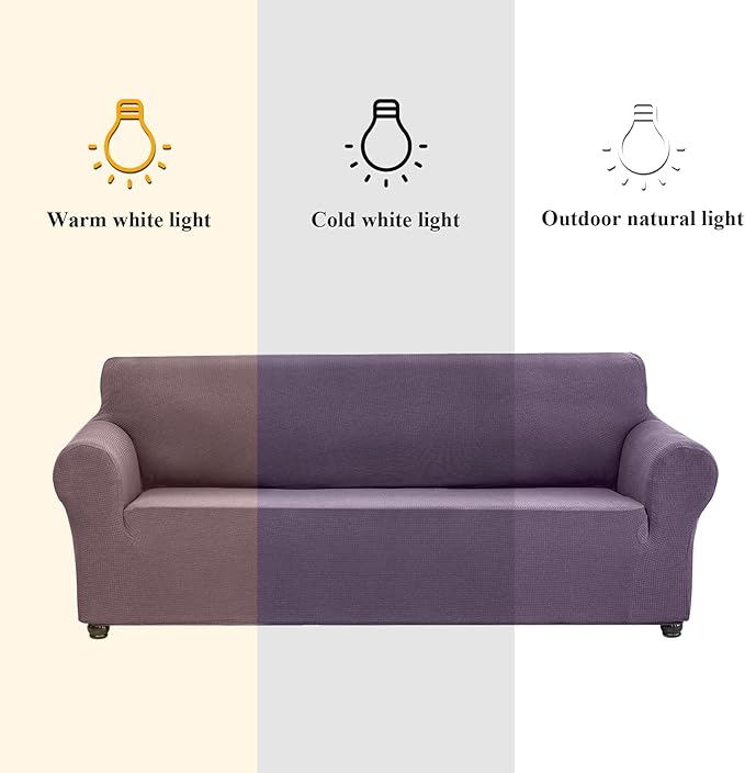 Joccun Stretch Loveseat Couch Cover Slipcover, 1-Piece Sofa Cover for 2 Cushion Couch Spandex Jacquard Washable Furniture Protector Cover for Living Room,Kids,Pets（Loveseat,Grapeade）